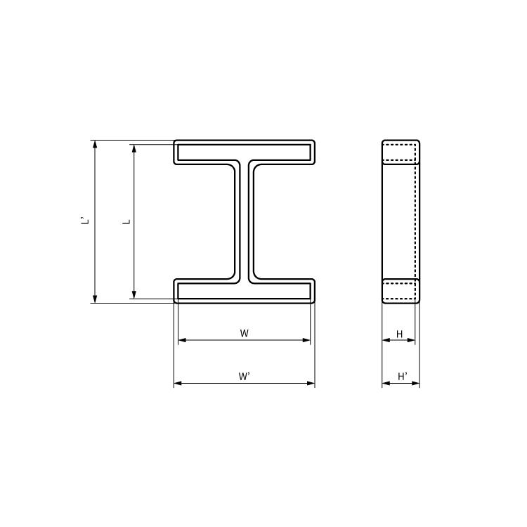 ＴＰＥ　ＥＬ　Ｈ鋼キャップ【1個】TPE Hコウヨウキャップ  H100 標準(または鉄)/樹脂着色　白｜nejinetshop｜03