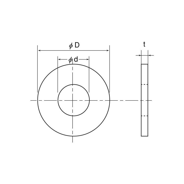 ピーク　ワッシャーピークW(M10　10X21X2.0　標準(または鉄)　生地(または標準)