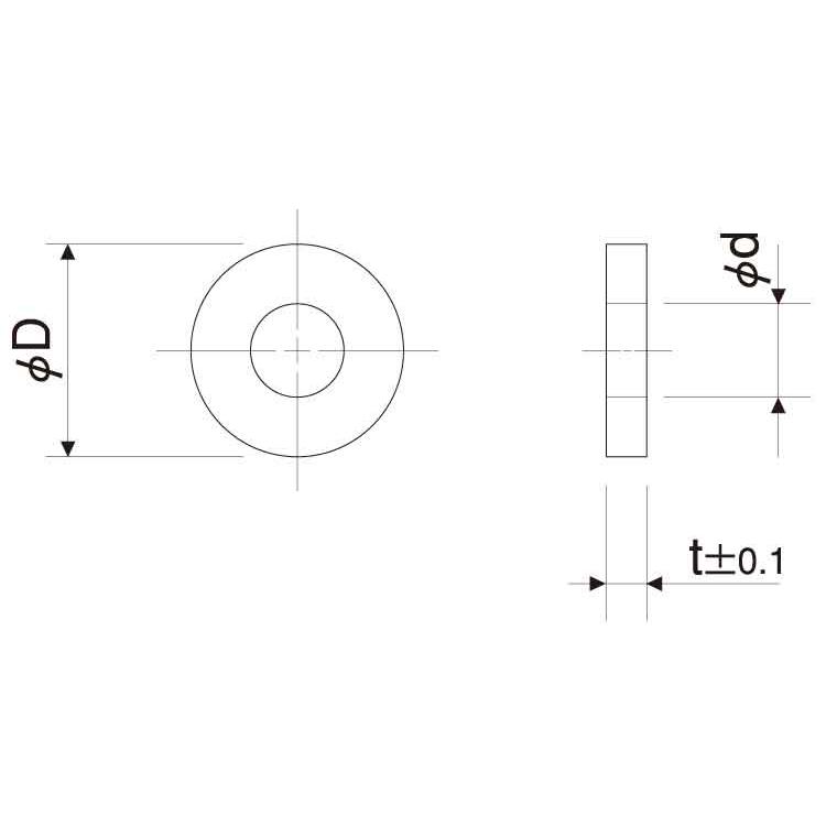 ＰＴＦＥ　ワッシャー（ＴＴPTFE　ワッシャーTT　0822-30　標準(または鉄)　生地(または標準)