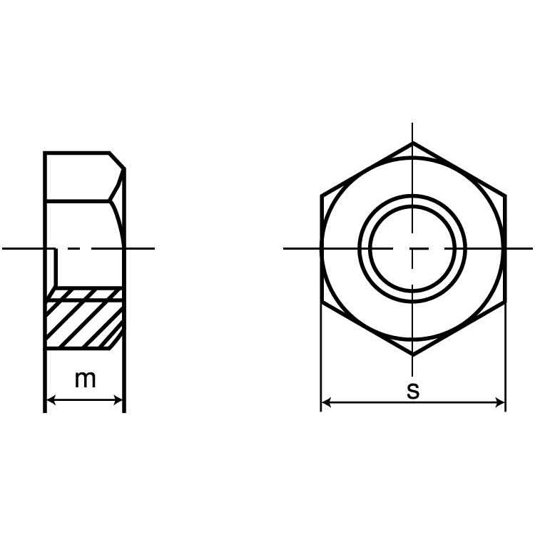 六角ナット（１種（左ねじウィットSUS　ヒダリナット(1シュ　ステンレス(303、304、XM7等)　生地(または標準)