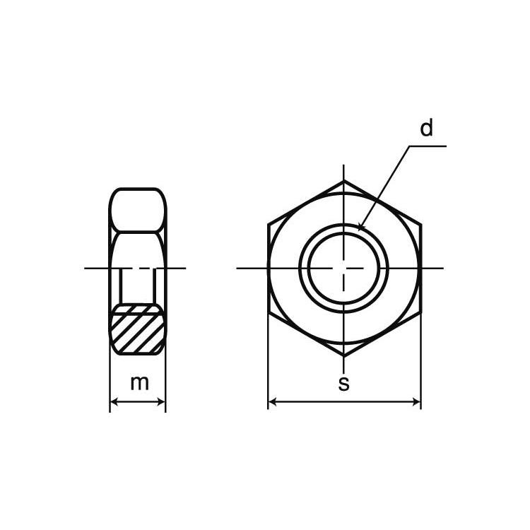 六角ナット（３種（その他細目SUSナット(3シュ(B32　M22ホソメ2.0　ステンレス(303、304、XM7等)　生地(または標準)