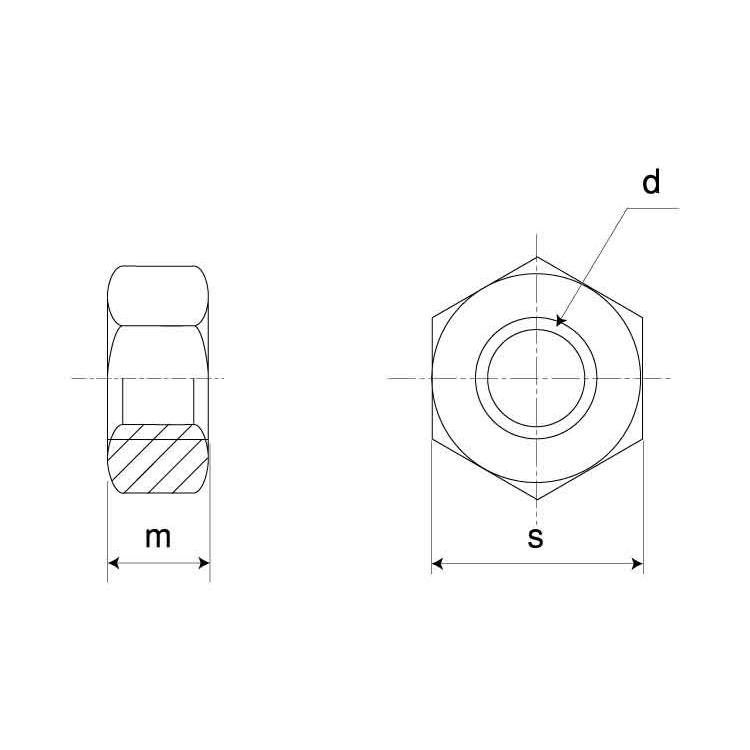 １０割六角ナット（２種ステン　10ワリナット(2シュ　M12　ステンレス(303、304、XM7等)　生地(または標準)