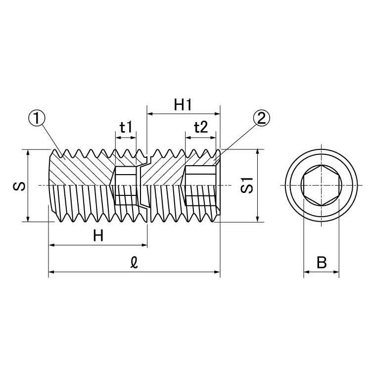 ＨＬＳ　標準（細目HLS(ホソメP1.5　M16　標準(または鉄)　生地(または標準)