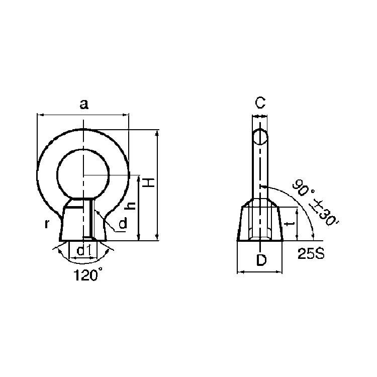 アイナット（輸入品ステン　アイN(ユニュウ　M6　ステンレス(303、304、XM7等)　生地(または標準)