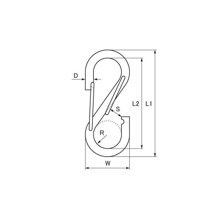 ＳカンフックSカンフック　SF-6　ステンレス(303、304、XM7等)　生地(または標準)