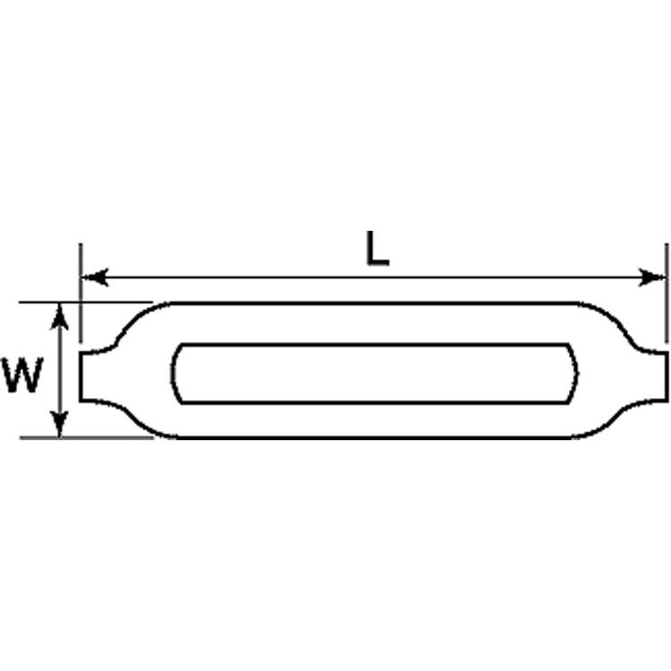 枠式ターンバックル（枠のみ（ミリワクシキTバックル(ワクノミ　TB-12M　ステンレス(303、304、XM7等)　生地(または標準)