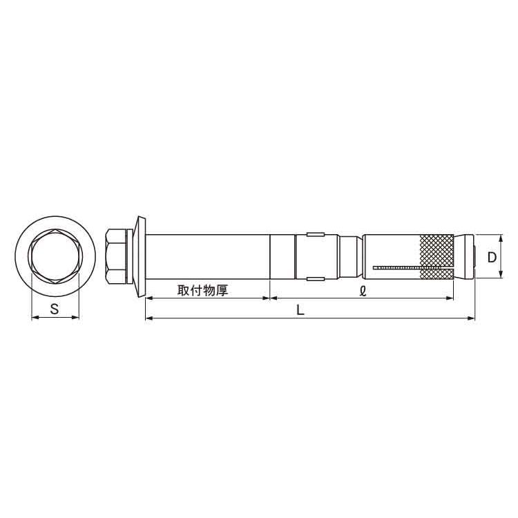 サンビックアンカー（ＮＳＢサンビックアンカー　NSB-1250　標準(または鉄)　三価ホワイト