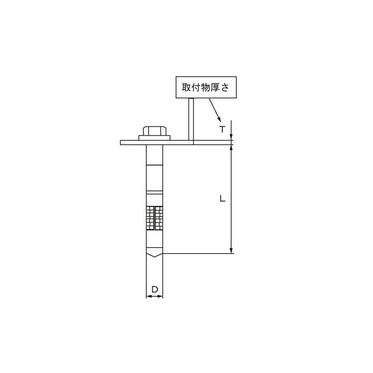 ヒジカタボルト（六角ボルト仕様ヒジカタボルト　AHB1050-HB　標準(または鉄)　生地(または標準)