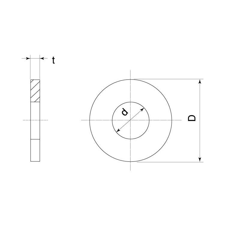 ワッシャー（ＩＳＯ小形W(ISOコガタ　1.6X3.8X03　標準(または鉄)　三価ブラック