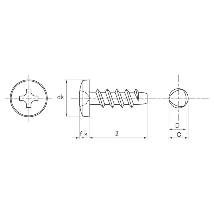 サンコータイト＋Ｐタイプバインド【105個】Pタイプバインド  2 X 8 標準(または鉄)/三価ホワイト｜nejinetshop｜03