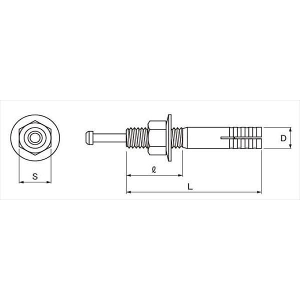 オールアンカー ステンレス M10 長さ 90mm SC-1090 ( 1本単位 オールアンカー ステンレス M10 長さ 90mm SC-1090 ( 1本単位