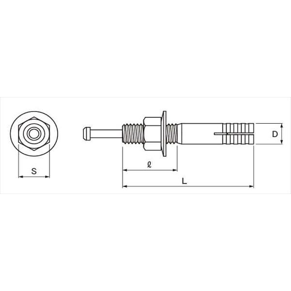 オールアンカー ステンレス M12 長さ 120mm SC-1212 ( 1本単位 バラ