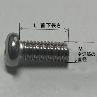 M10X20L 並目ピッチ(P=1.5) ステンナベ小ネジ(L寸は首下表記です 