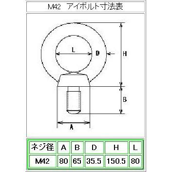標準型)埋込アイボルトセットM42 : ねじ各種とリコイルのnejiya.jp