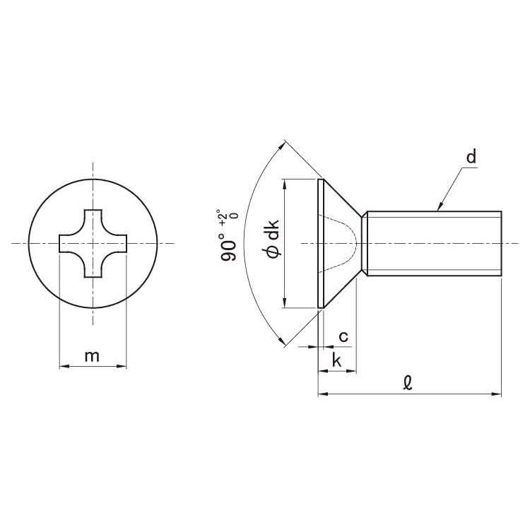 鉄 (+) サラ小ねじ (全ねじ) M2 (太さ=2mm)×長さ=16mm 【 バラ 鉄 (+) サラ小ねじ (全ねじ) M2 (太さ=2mm)×長さ=16mm 【 バラ
