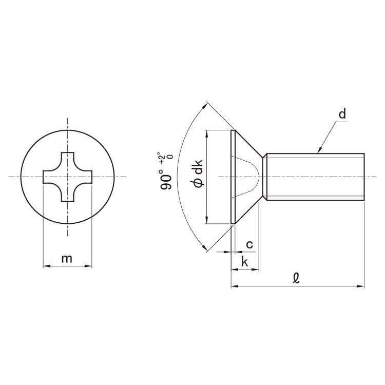 鉄 (+) サラ小ねじ (全ねじ) M3.5 (太さ=3.5mm)×長さ=35mm 【 バラ売り : 10本入り 】|nejiya|02