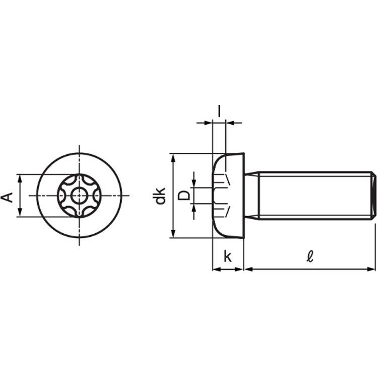 鉄 (ピン・トルクス) ナベ小ねじ M6 (太さ=6mm)×長さ=20mm 【 バラ売り : 5本入り 】|nejiya|02