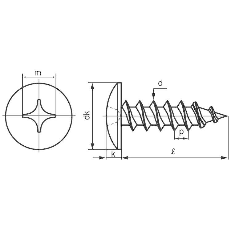 ステンレス (+) トラスタッピング [1種A形] M4 (太さ=4mm)×長さ=70mm　【 バラ売り ： 5本入り 】｜nejiya｜04