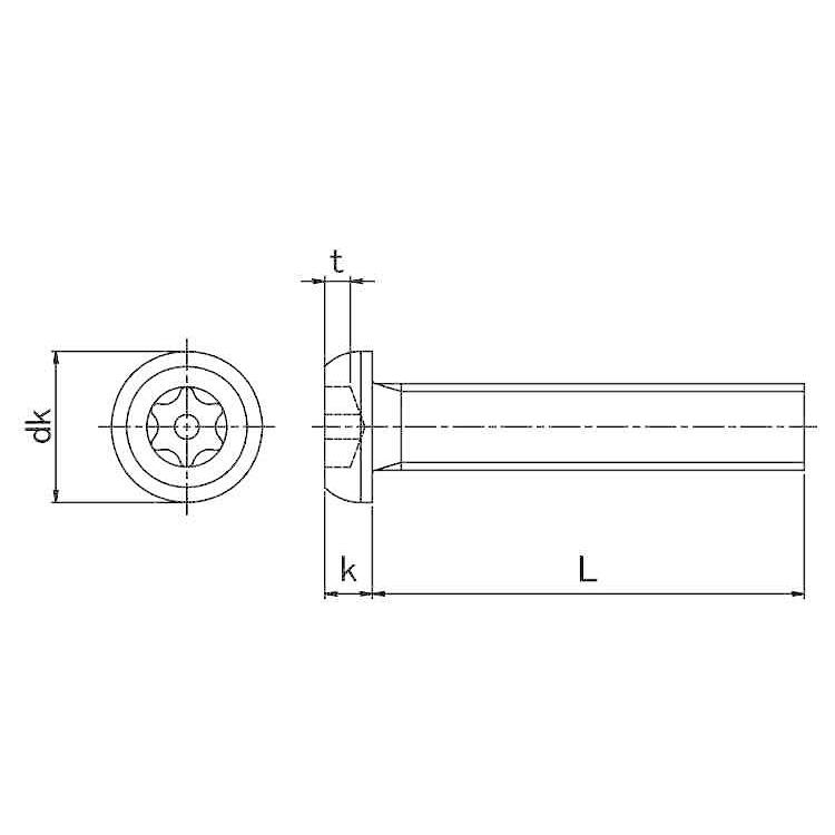 ステンレス (ピン・トルクス) ボタン小ねじ [TRF] M4 (太さ=4mm)×長さ=100mm　【 バラ売り ： 1本入り 】｜nejiya｜03