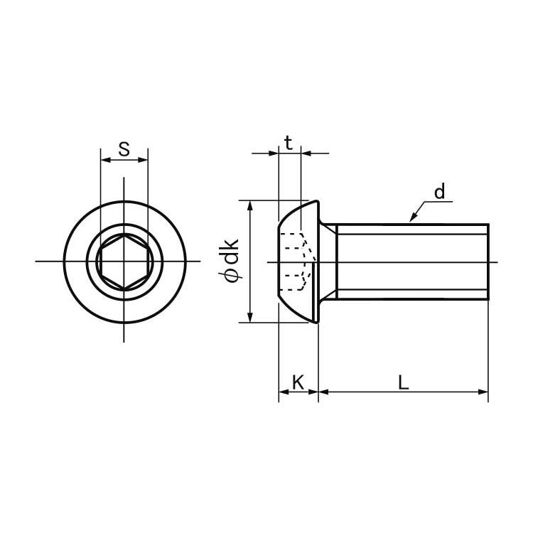 ステンレス ボタンキャップ (全ねじ) M8 (太さ=8mm)×長さ=18mm ステンレス ボタンキャップ (全ねじ) M8 (太さ=8mm)×長さ=18mm