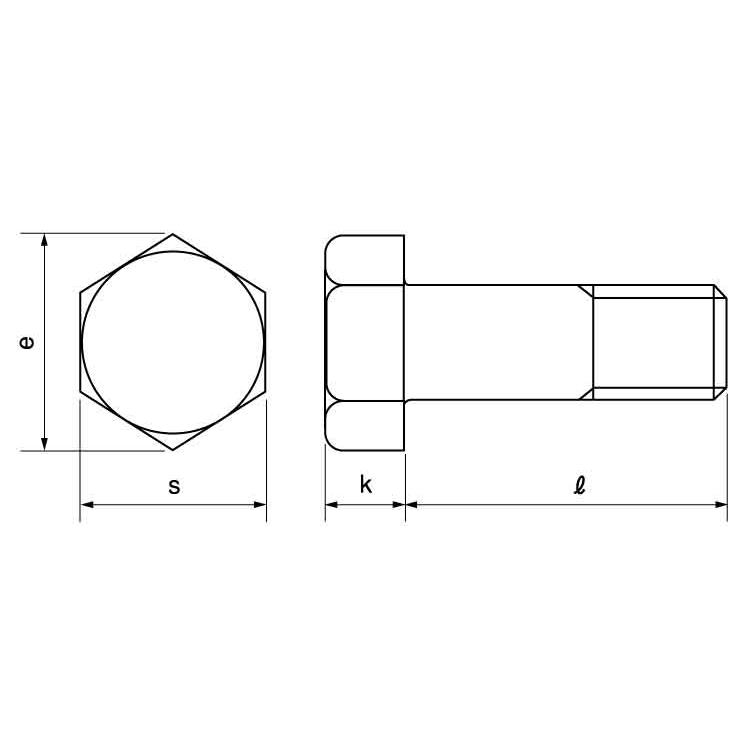 鉄 六角ボルト (半ねじ) M10 (太さ=10mm)×長さ=300mm 【 バラ 鉄 六角ボルト (半ねじ) M10 (太さ=10mm)×長さ=300mm 【 バラ