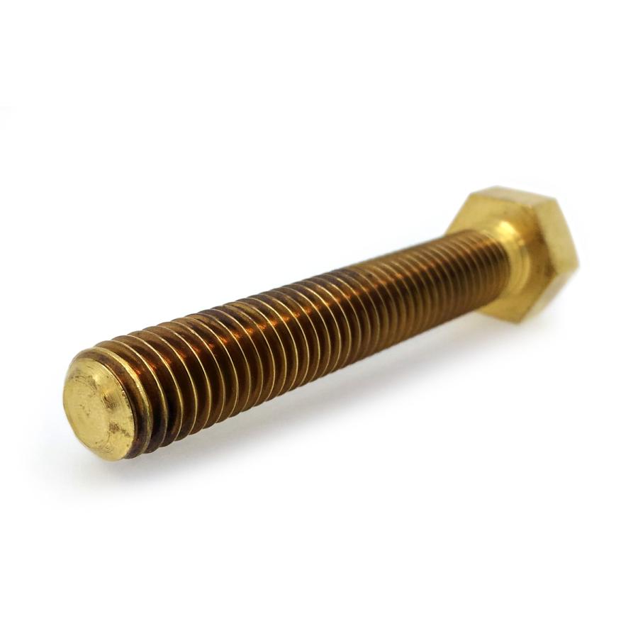 真鍮 六角ボルト (全ねじ) M6 (太さ=6mm)×長さ=14mm 【 バラ売り ： 2 