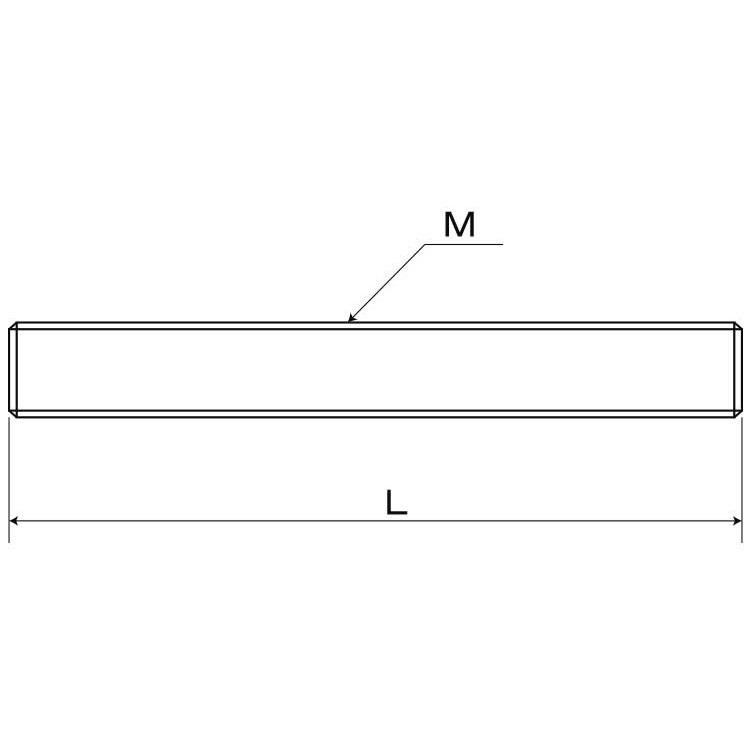 ステンレス 寸切ボルト [平先] M10 (太さ=10mm)×長さ=270mm 【 バラ