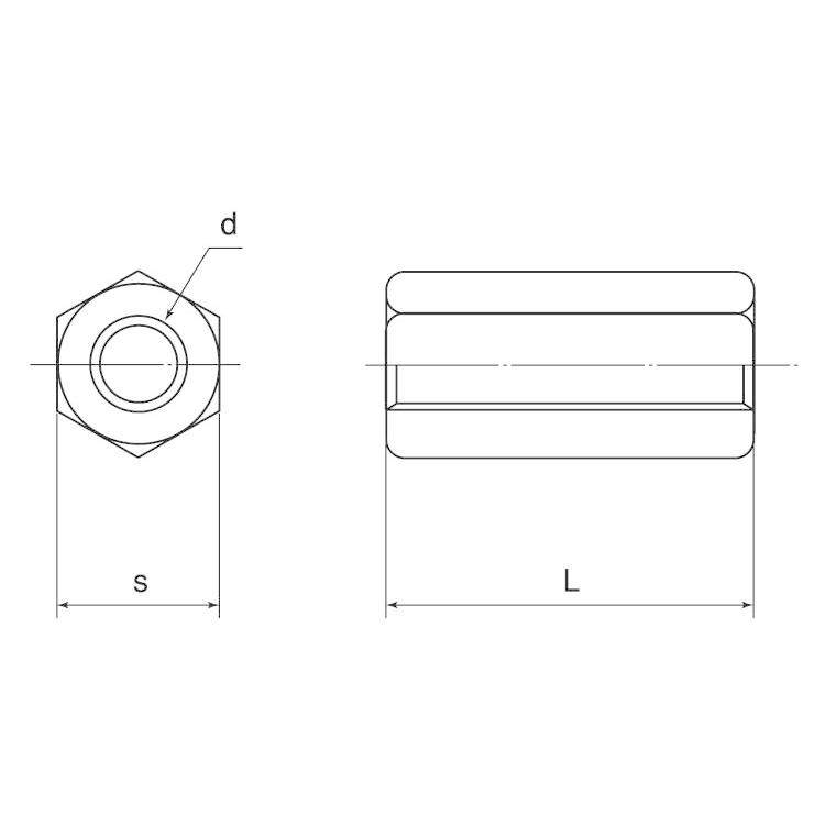 鉄 高ナット (ウィット) W3/8 (太さ=3/8インチ)×長さ=60mm 【 バラ売り