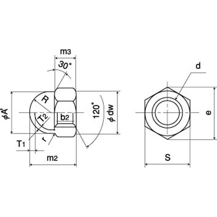 ステンレス 袋ナット ウィット W1 2 太さ 1 2インチ 用 バラ売り 2個入り N B ネジのトミモリ 通販 Yahoo ショッピング