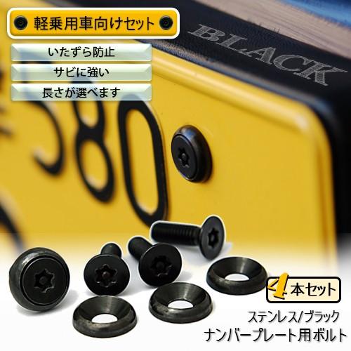 ナンバープレート用ボルト ピン・トルクスサラ ステンレス(ブラック) 4