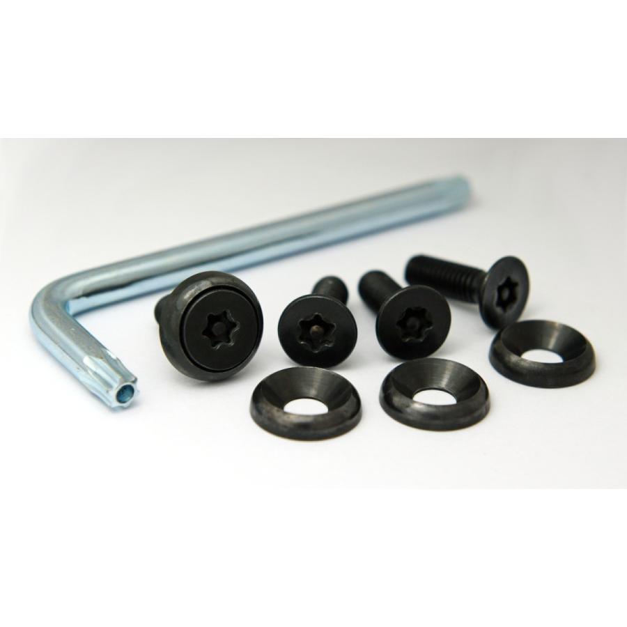 ナンバープレート用ボルト ピン・トルクスサラ ステンレス(ブラック) 4