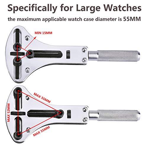 Zeigerの調整可能な時計のバックケースの取り外しオープナー大きな時計の電池交換を変更する修理サイズ変更ツールセットキット男性のための大きな時計 Zeigerの調整可能な時計のバックケースの取り外しオープナー大きな時計の電池交換を変更する修理サイズ変更ツールセットキット男性のための大きな時計