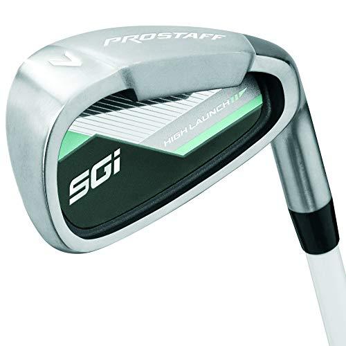 ウィルソンゴルフプロスタッフSGIハーフセットアンカット、女性用ゴルフクラブセット右利き、初心者から上級者向き、グラファイト、ライトブルー/グリーン、