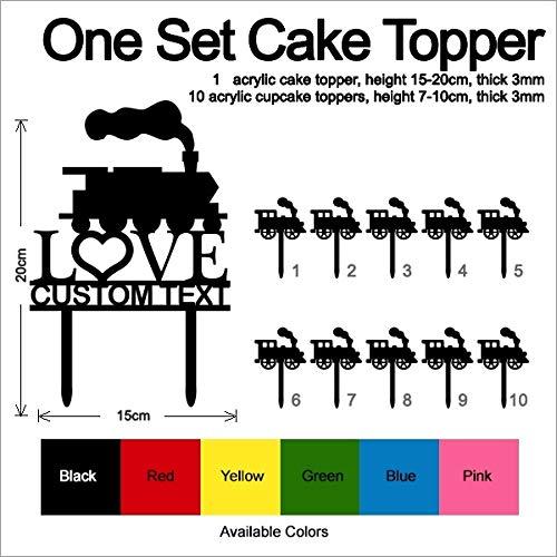 TC 0181 Love Train Partyお誕生日アクリルケーキトッパーカップケーキ