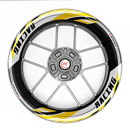 激安初売 MC MOTOPARTS 17インチリムホイールグラフィックデカールMT 07 MT 09 MT-10トレーサYZF R 1 R 3 R 6 FZ 6 R FZ 07イエローに対応