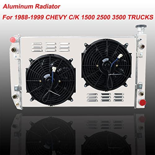 ５５％以上節約 クーリングマスター3列ラジエーター+シュラウドファン+リレー1988-1997シボレーC 1500 C 2500 K 1500 GMC 5.0 L 5.7 L対応