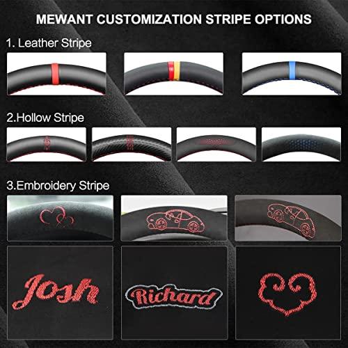 白鳥のクリスタルリング MEWANT Car Steering Wheel Cover Customized Version for Mercedes-Benz本革製A 45 AMG/CLA 45 AMG/C 63 AMG/E 63 AMG/GLA 45 AMG&Suedeカーステアリングラ