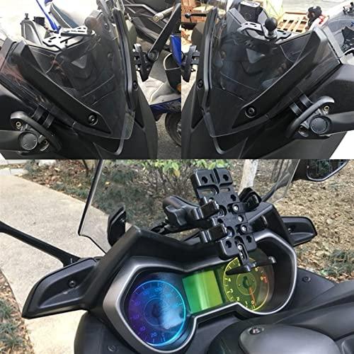 気質アップ オートバイのリアビューミラー電話用GPSスタンドホルダーヤマハXmax 250 XMAX 300 400 125 2017 2018 2019 2020 (サイズ:カーボンセット)