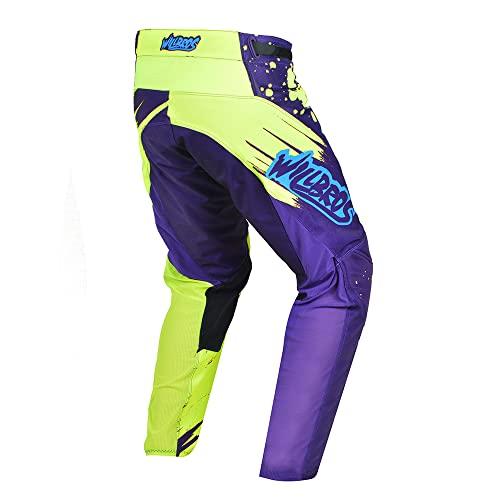 スーパーSALE限定 Willbros MX Sprint Pants Summer BMX Downhill Mountain Bike for MenモトクロスATVオフロードバイクUTV MTBレースズボンYellow Purple S=30