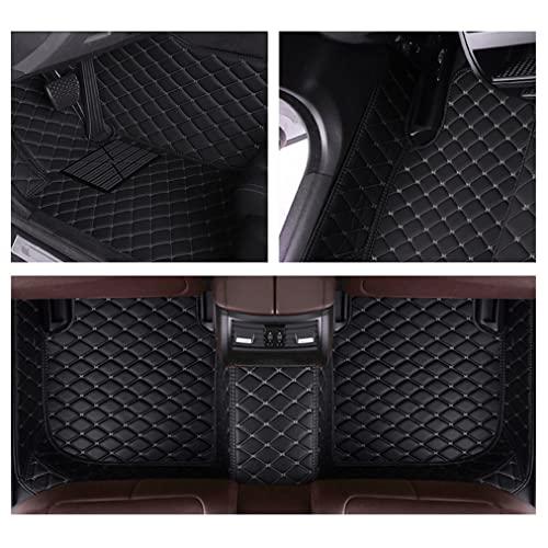 全国宅配無料 Dodge Magnum 2005-2008用カーフロアマット、Leather Luxury Floor Liner All Weather Protection Carpet、赤ワイン、ブラック