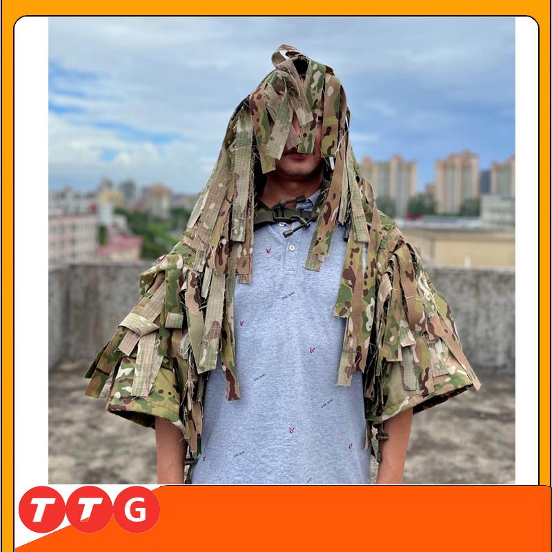 ハーフギリー ギリーフード マルチカム3リーフ Ghillie Suit ベース