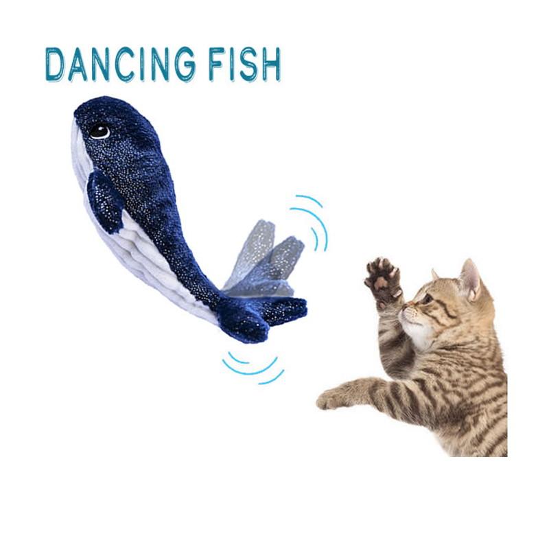 ダンシング フィッシュ クジラ 猫用品 猫じゃらし おもちゃ USB充電