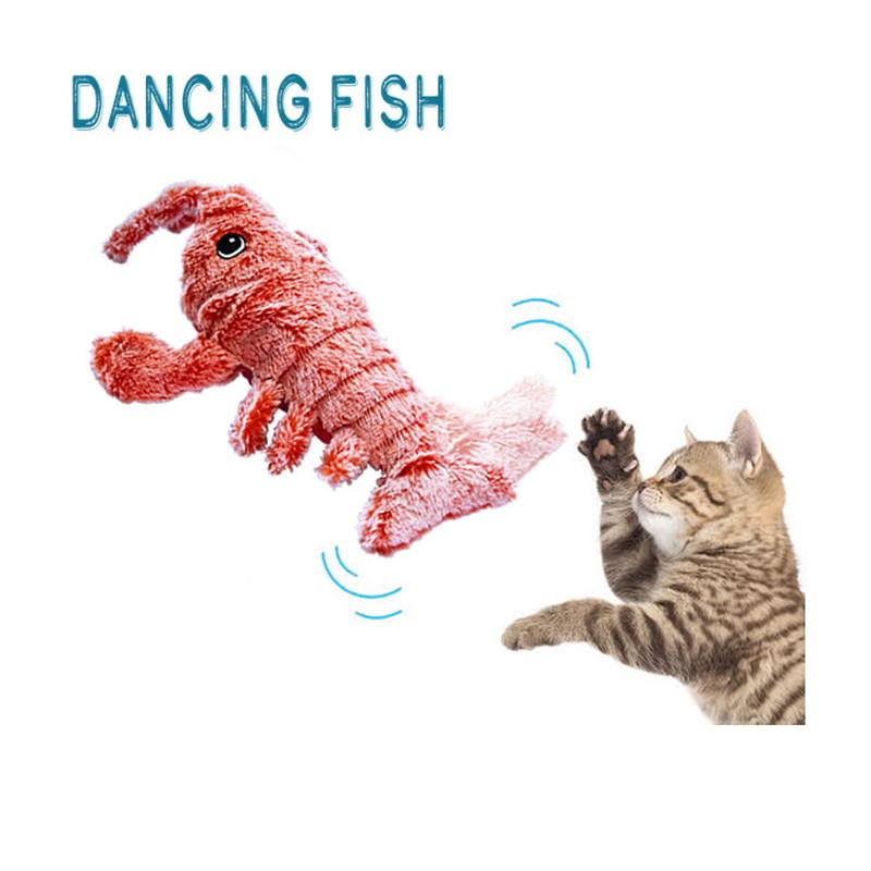 ダンシング フィッシュ ロブスター 猫用品 猫じゃらし おもちゃ USB