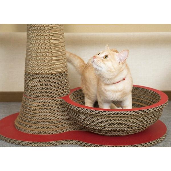 ニャンダフル・爪とぎ 「ポール＆ボウル」 ／ 猫用 ファニチャー 爪とぎ ECOでおしゃれなデザインのこだわり品 日本製ダンボール |  | 01