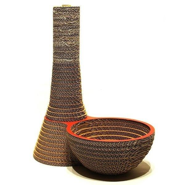 ニャンダフル・爪とぎ 「ポール＆ボウル」 ／ 猫用 ファニチャー 爪とぎ ECOでおしゃれなデザインのこだわり品 日本製ダンボール |  | 04