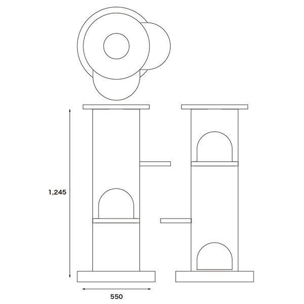 ニャンダフル・キャットタワー 「ベーシック」 据え置き型 ／ 猫用 キャットタワー ECOでおしゃれなデザイン 日本製ダンボール |  | 02