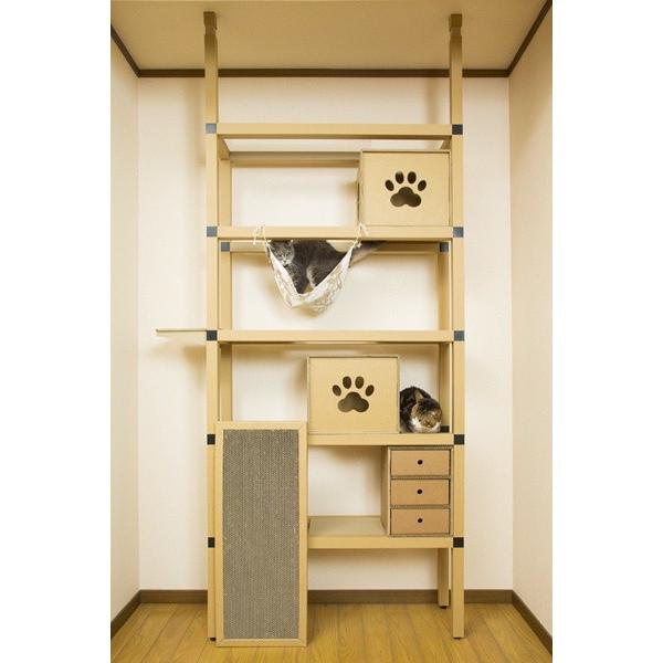 限定価格セール ニャンダフルシェルフ Mini 猫用 突っ張り型キャットタワー Eco おしゃれデザイン 日本製 ダンボール製 100 本物保証 Www Technet 21 Org