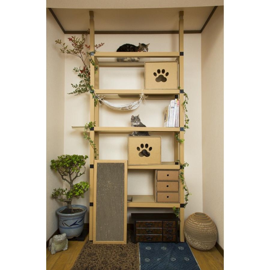 ニャンダフルシェルフ mini ／ 猫用 突っ張り型キャットタワー ECO おしゃれデザイン 日本製 ダンボール製 |  | 04