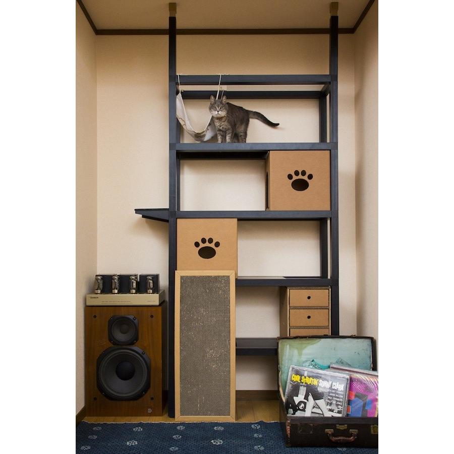 ニャンダフルシェルフ mini カラー<ブラック> BOX色付き