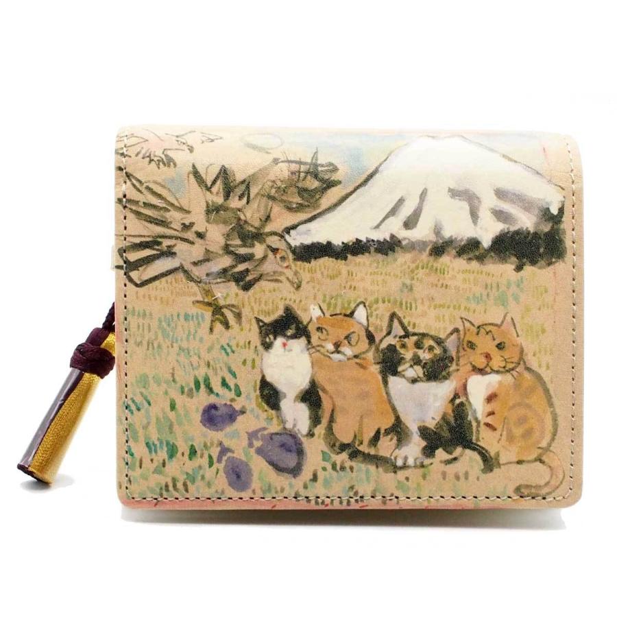 二つ折り財布 和マンハッタナーズ 吉日パース ２つ折り財布 ボックス型小銭入れタイプ 辰乗りの一富士二鷹三茄子四猫は七 猫グッズ 猫雑貨 猫 財布 サイフ Ma70 7321 Brw ねこのざっか屋さん ネコランド 通販 Yahoo ショッピング